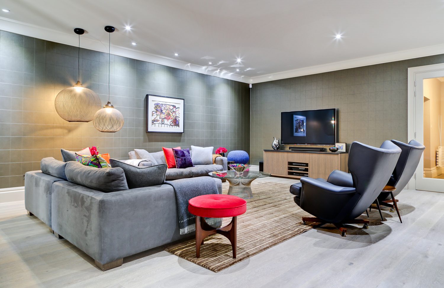 Bachelor Pad by Daniel Hopwood – colourful living room. Bachelor Pad Interior Design