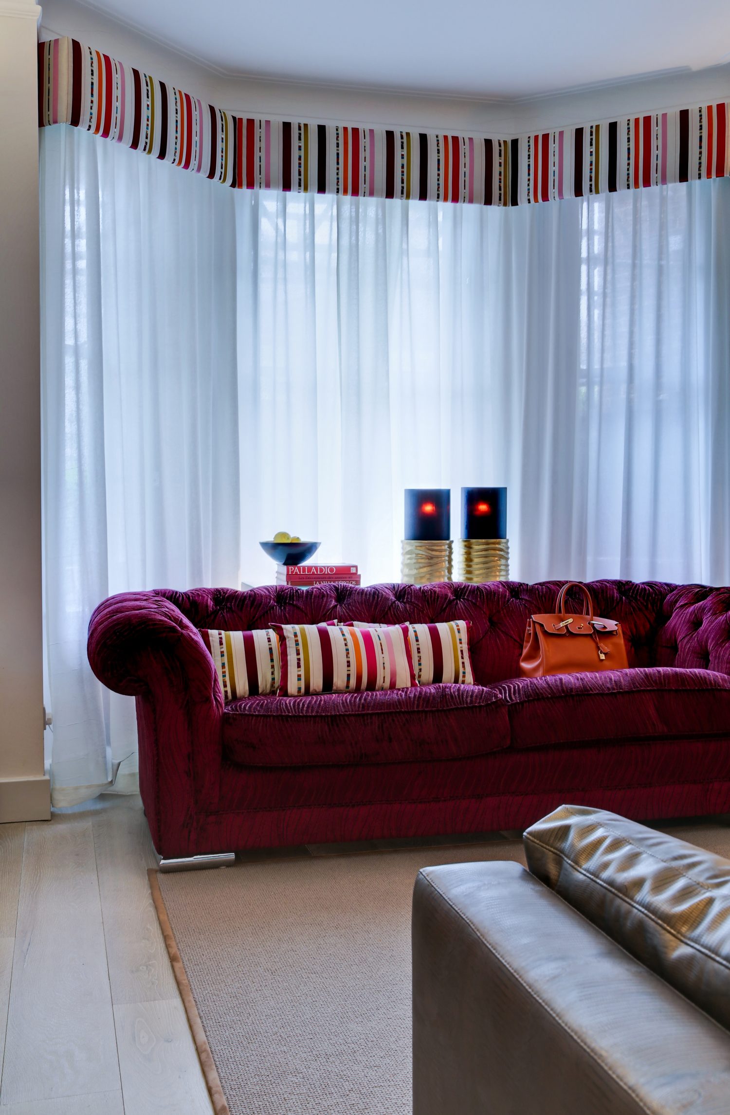 Glamour’s Back! by Daniel Hopwood – pink sofa. Interior design consultation, Maida Vale, London