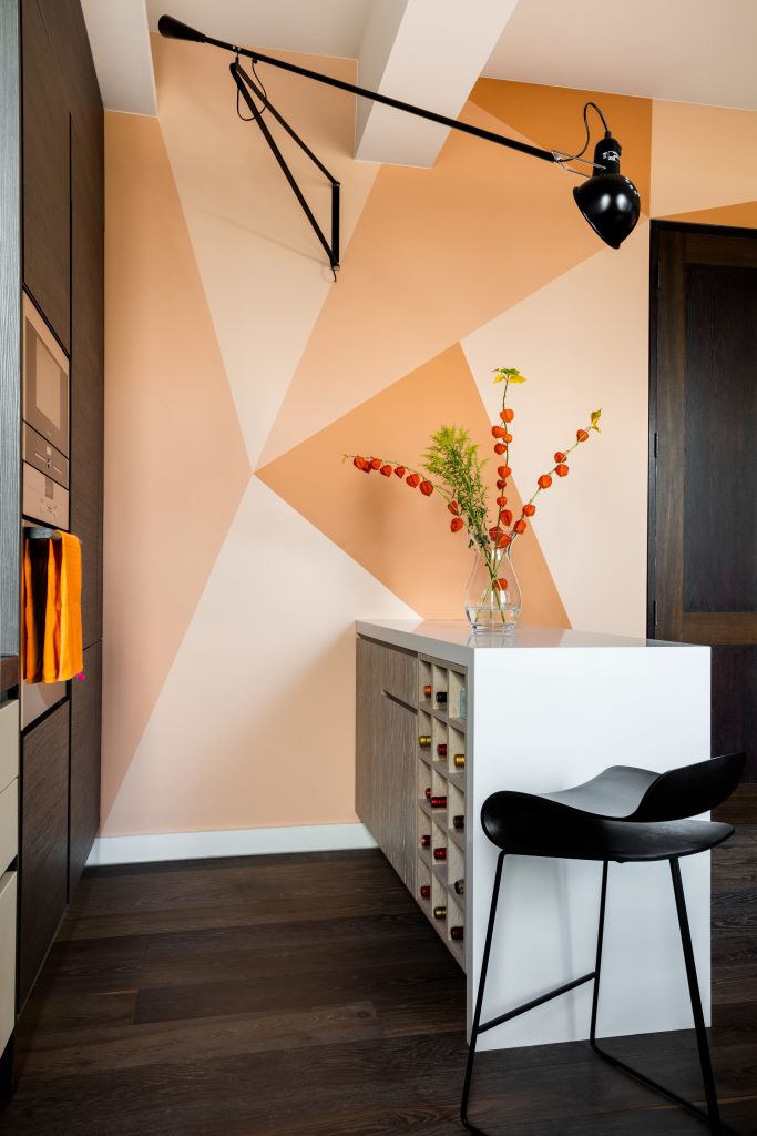 Complicity by Daniel Hopwood – painted feature wall. Indian interior design