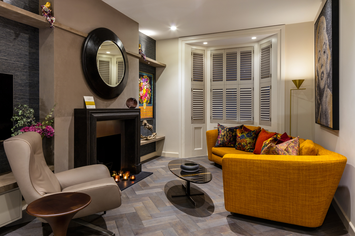 The Sound of Silence - Celebrity interiors. Daniel Hopwood, interior designer London. Yellow sofas