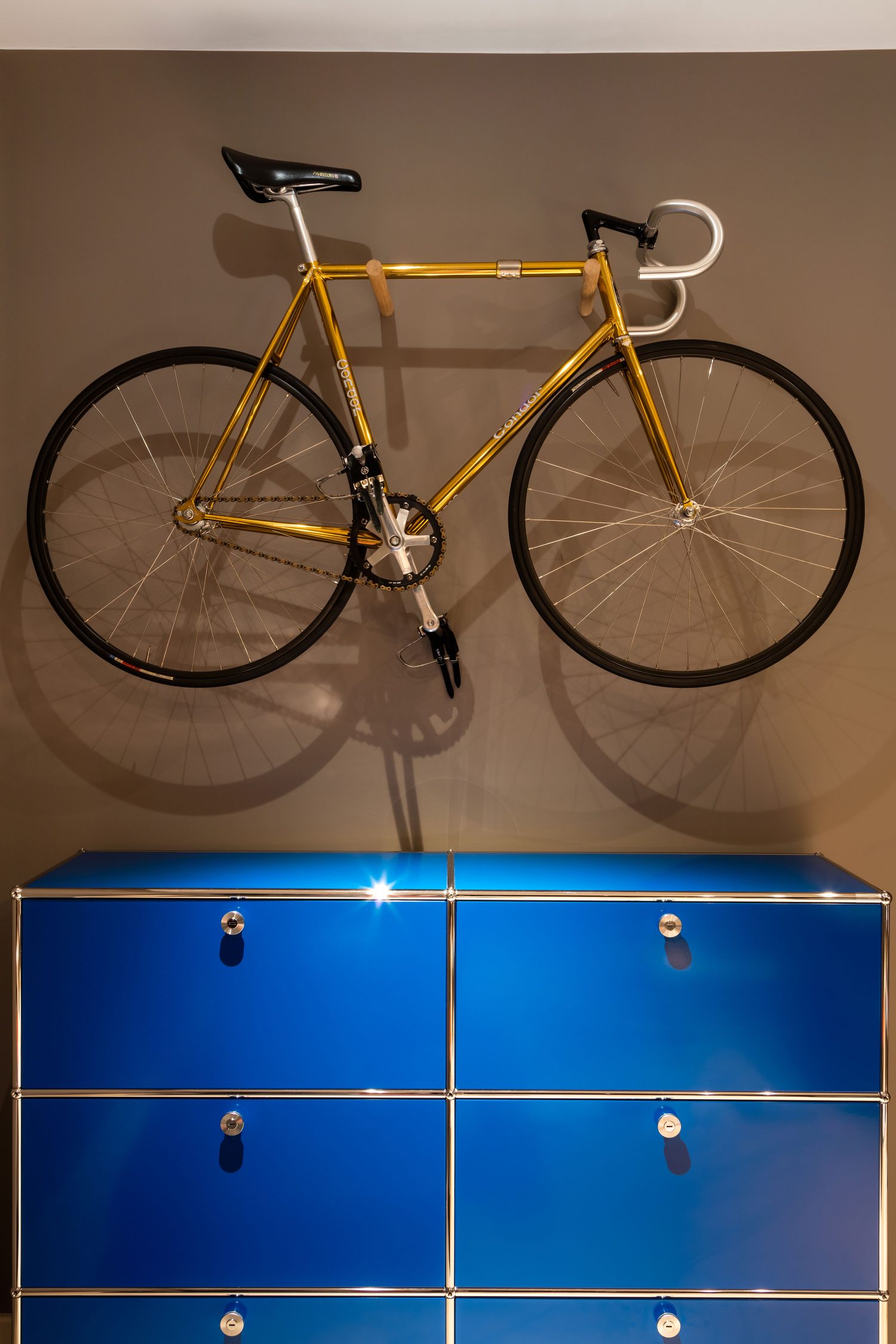 Mellow Yellow Islington interior design project, Daniel Hopwood. Stylish solutions for bike lovers